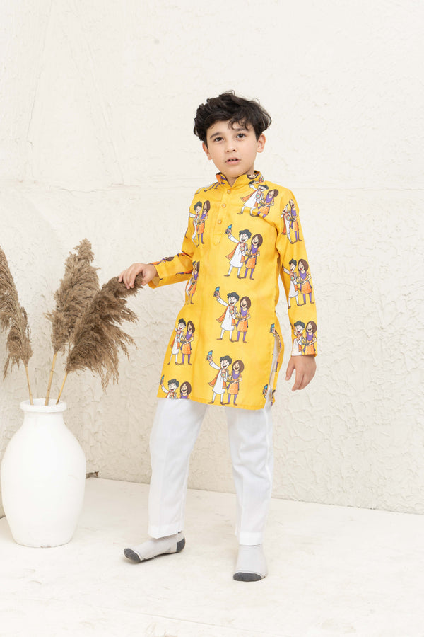 SELFIE YELLOW KURTA SET